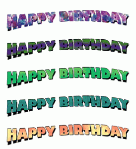 Picture showing 5 birthday designs